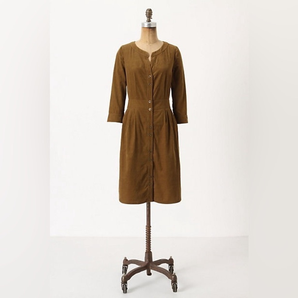 Maeve by Anthropologie Corduroy Button-Front Dress - size 0